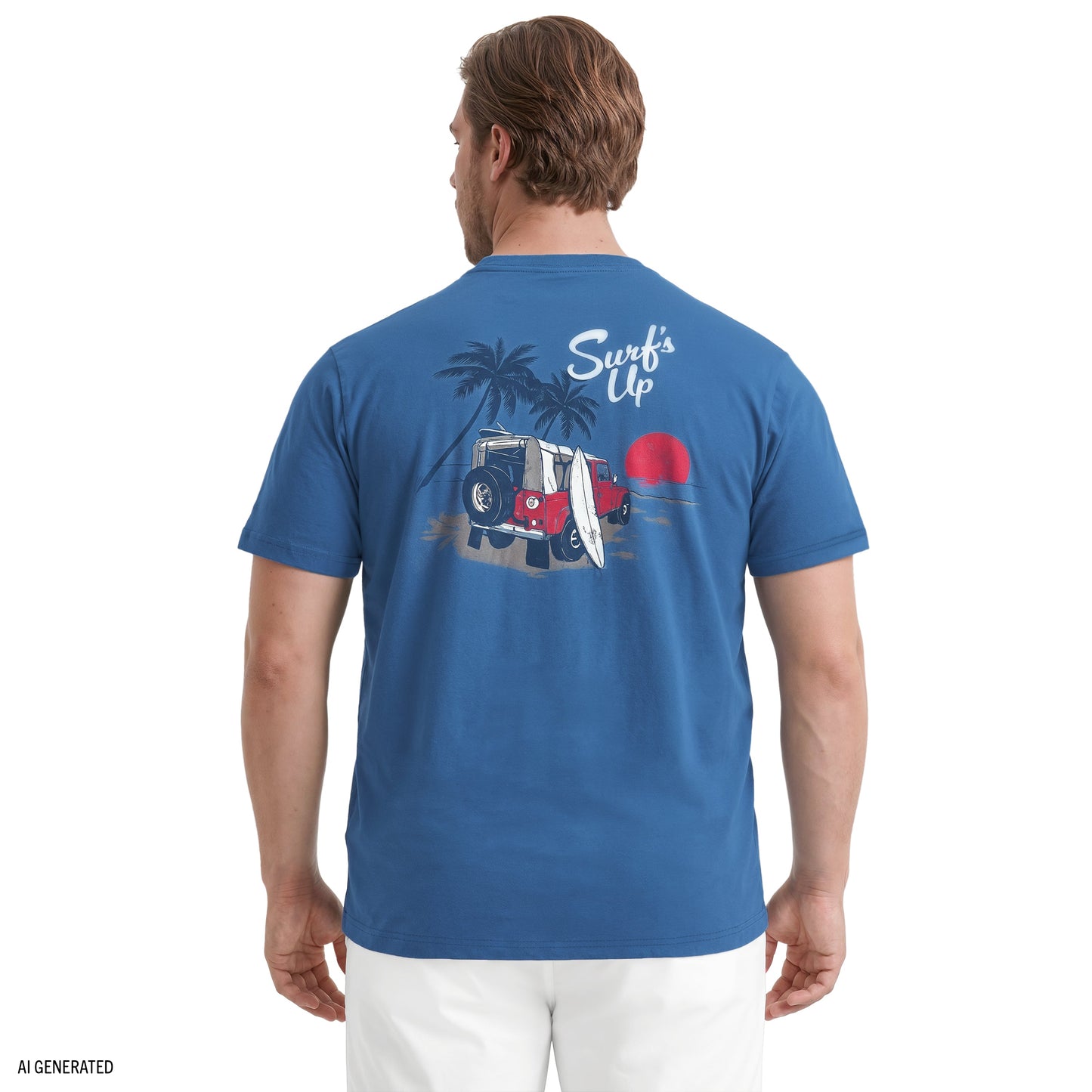 Izod BIG & TALL SALTWATER SHORT SLEEVE GRAPHIC TEE - REGATTA