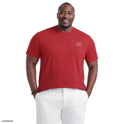 Izod BIG & TALL SALTWATER SHORT SLEEVE GRAPHIC TEE - SUNDRIED TOMATO