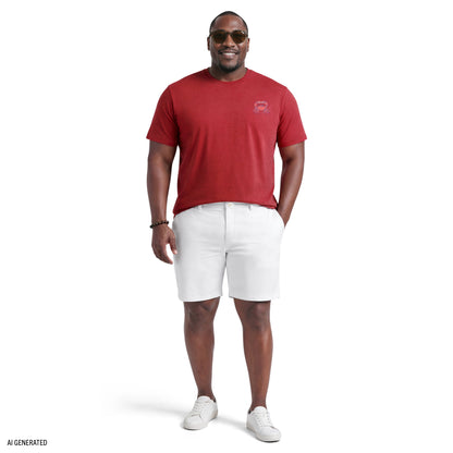 Izod BIG & TALL SALTWATER SHORT SLEEVE GRAPHIC TEE - SUNDRIED TOMATO