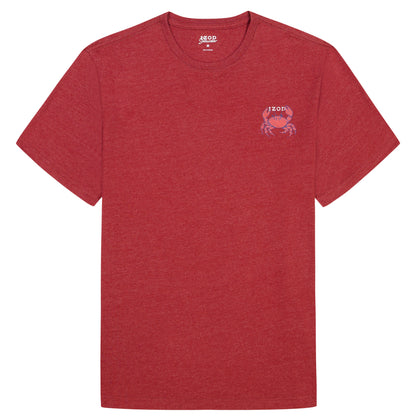 Izod BIG & TALL SALTWATER SHORT SLEEVE GRAPHIC TEE - SUNDRIED TOMATO