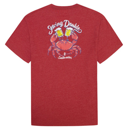 Izod BIG & TALL SALTWATER SHORT SLEEVE GRAPHIC TEE - SUNDRIED TOMATO