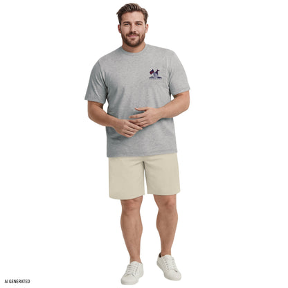 Izod BIG & TALL SALTWATER SHORT SLEEVE GRAPHIC TEE - LT GREY HTHR