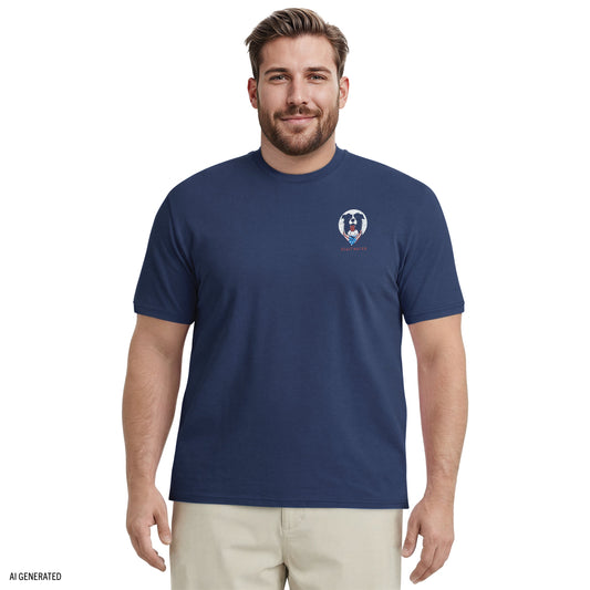 Izod BIG & TALL SALTWATER SHORT SLEEVE GRAPHIC TEE - MEDIEVAL BLUE