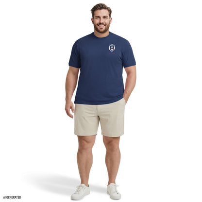 Izod BIG & TALL SALTWATER SHORT SLEEVE GRAPHIC TEE - MEDIEVAL BLUE