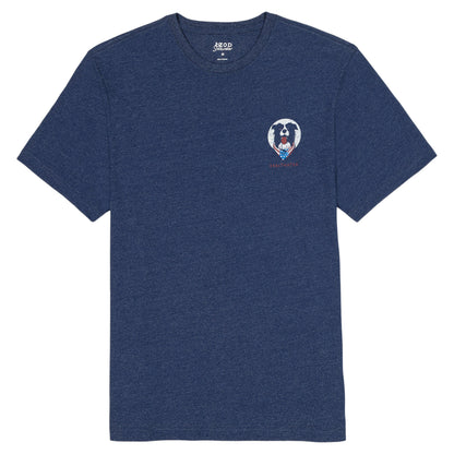 Izod BIG & TALL SALTWATER SHORT SLEEVE GRAPHIC TEE - MEDIEVAL BLUE
