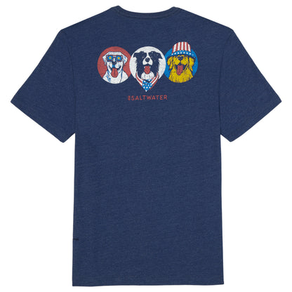 Izod BIG & TALL SALTWATER SHORT SLEEVE GRAPHIC TEE - MEDIEVAL BLUE