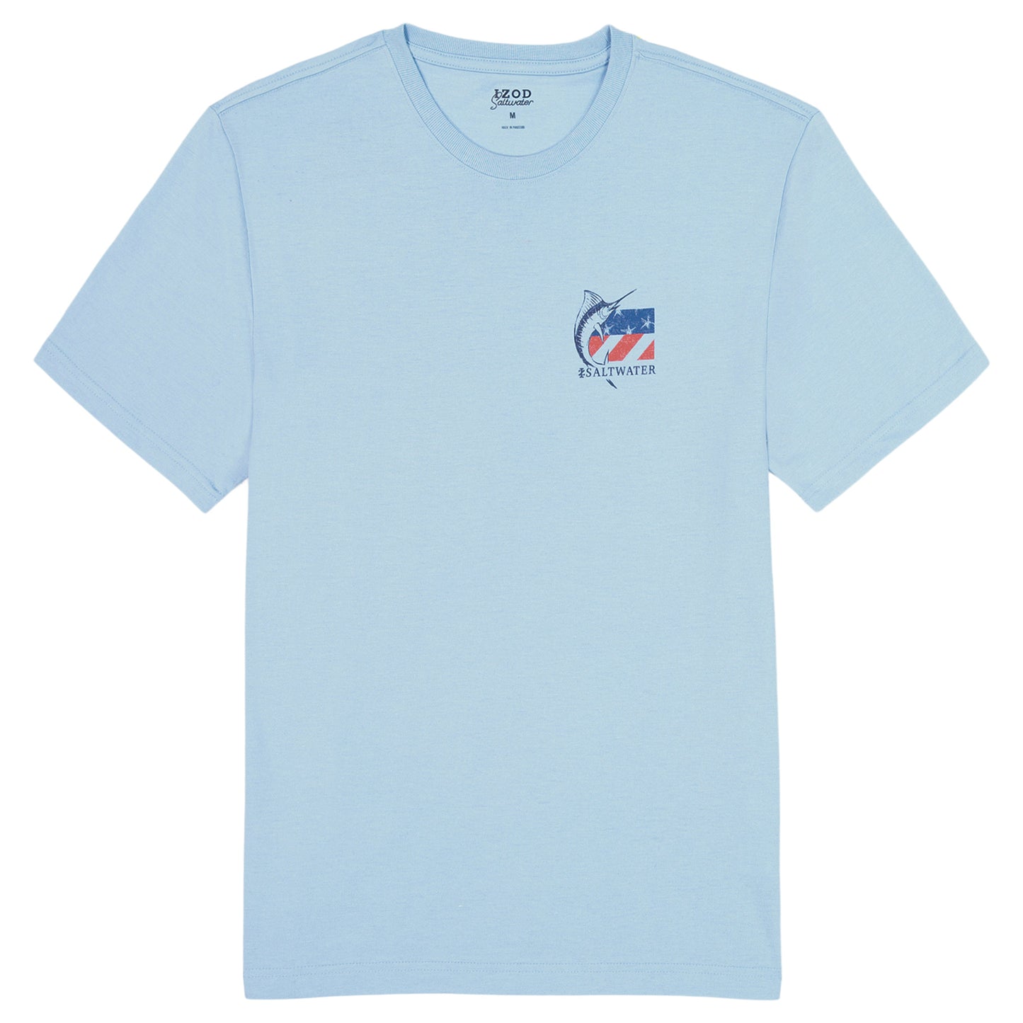 Izod BIG & TALL SALTWATER SHORT SLEEVE GRAPHIC TEE - CHAMBRAY BLUE