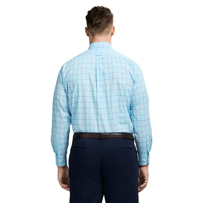 Izod Big & Tall All Over Stretch Button Down Dress Shirt (Button Down Collar) - Limpet Shell