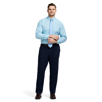 Izod Big & Tall All Over Stretch Button Down Dress Shirt (Button Down Collar) - Limpet Shell