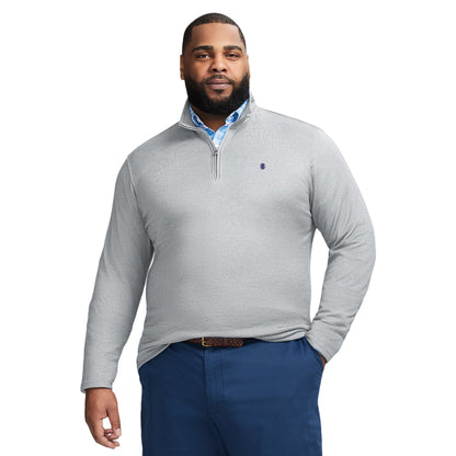 Izod Big & Tall Performance Comfort Quarter Zip - Smoked Pearl