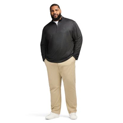 Izod Big & Tall Performance Comfort Striped Quarter Zip - Smoke