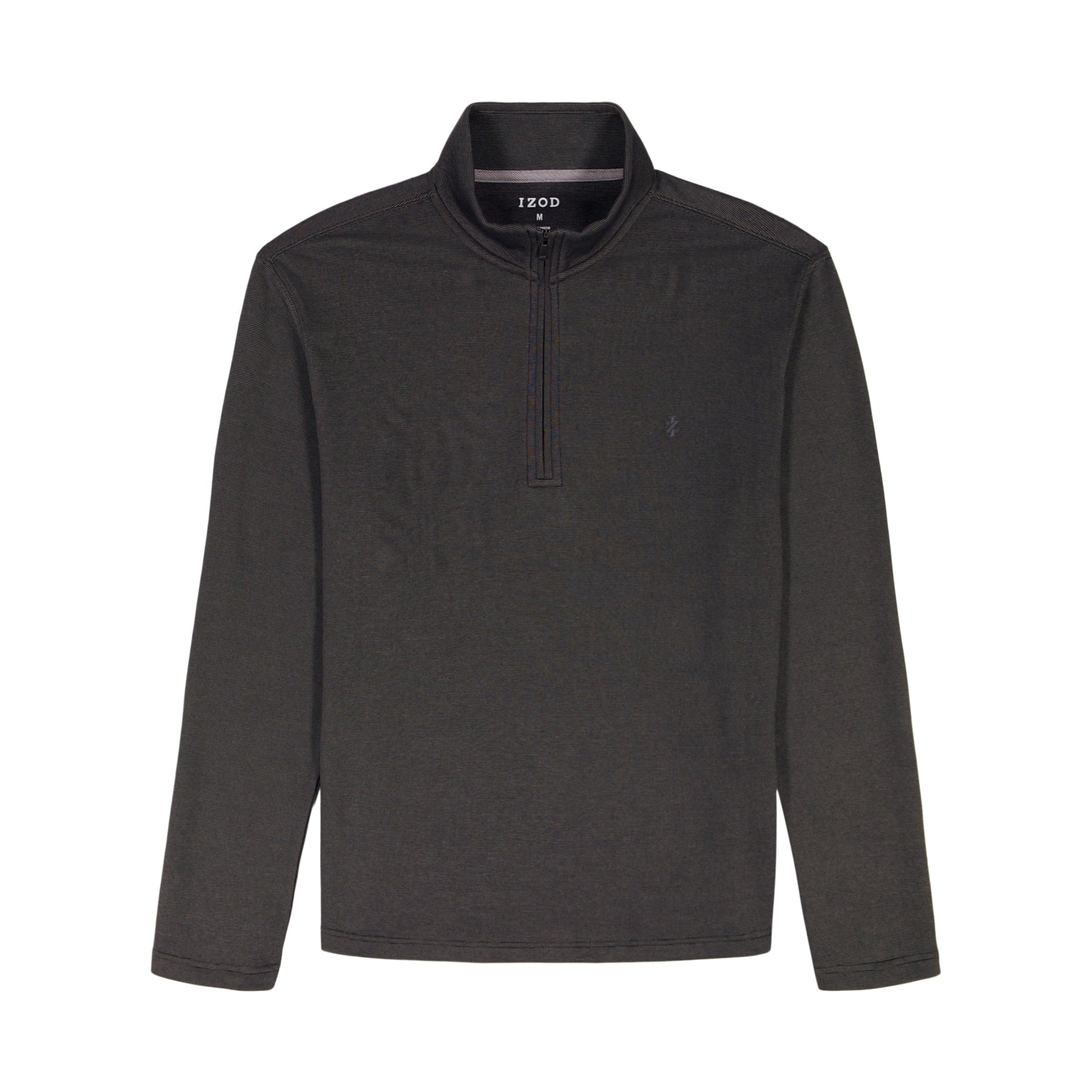 Izod Big & Tall Performance Comfort Striped Quarter Zip - Smoke