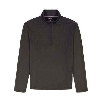 Izod Big & Tall Performance Comfort Striped Quarter Zip - Smoke