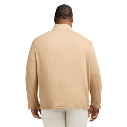 Izod Big & Tall Performance Comfort Striped Quarter Zip - Camel
