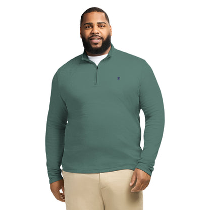 Izod Big & Tall Performance Comfort Striped Quarter Zip - Forest