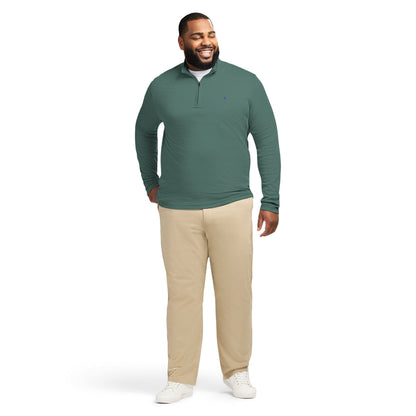 Izod Big & Tall Performance Comfort Striped Quarter Zip - Forest