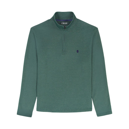 Izod Big & Tall Performance Comfort Striped Quarter Zip - Forest