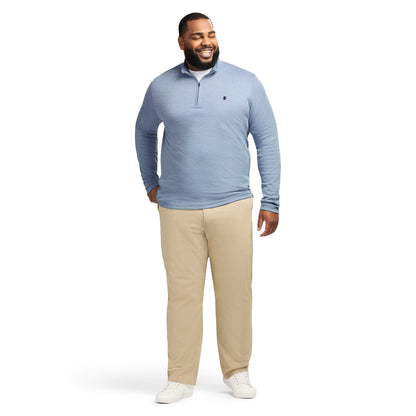 Izod Big & Tall Performance Comfort Striped Quarter Zip - Blue