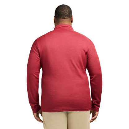 Izod Big & Tall Performance Comfort Striped Quarter Zip - Tomato