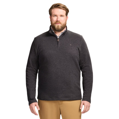 Izod Big & Tall Thermasoft Sweater Fleece Quarter Zip - Black
