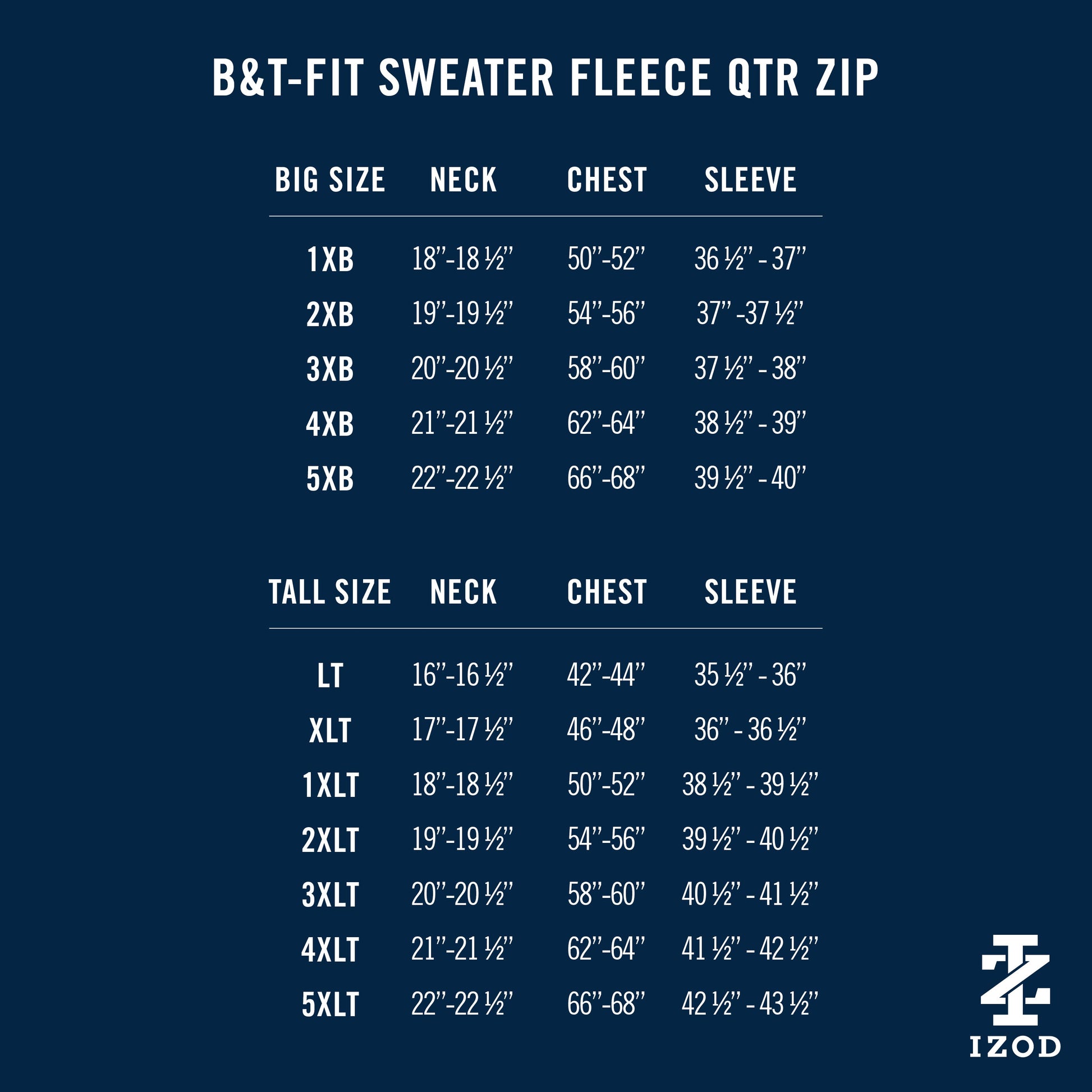 Izod Big & Tall Thermasoft Sweater Fleece Quarter Zip - Carbon Hthr
