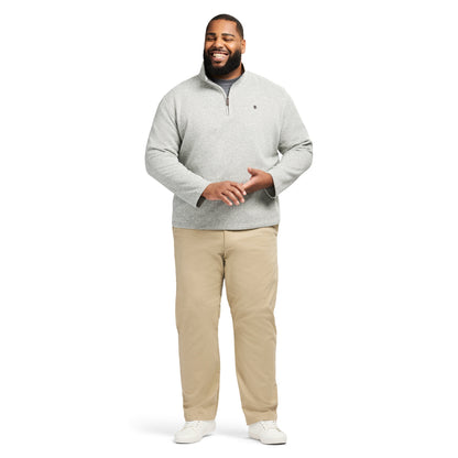 Izod Big & Tall Thermasoft Sweater Fleece Quarter Zip - Lt Grey Htr