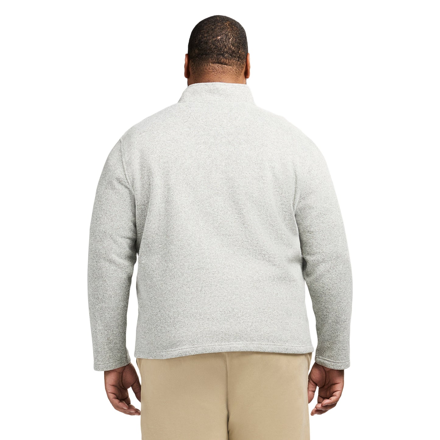 Izod Big & Tall Thermasoft Sweater Fleece Quarter Zip - Lt Grey Htr