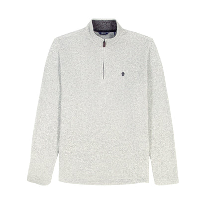 Izod Big & Tall Thermasoft Sweater Fleece Quarter Zip - Lt Grey Htr