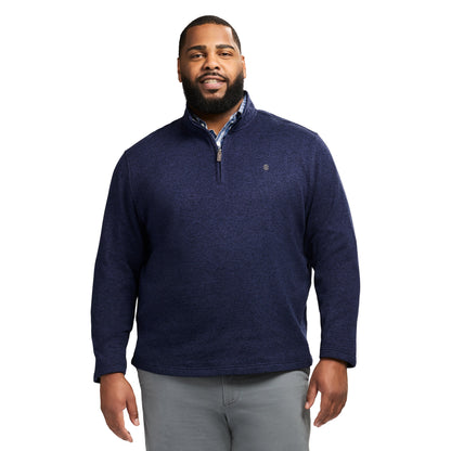 Izod Big & Tall Thermasoft Sweater Fleece Quarter Zip - Navy Blazer