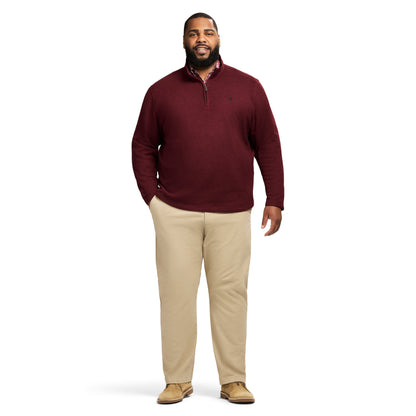 Izod Big & Tall Thermasoft Sweater Fleece Quarter Zip - Velvet Maroon