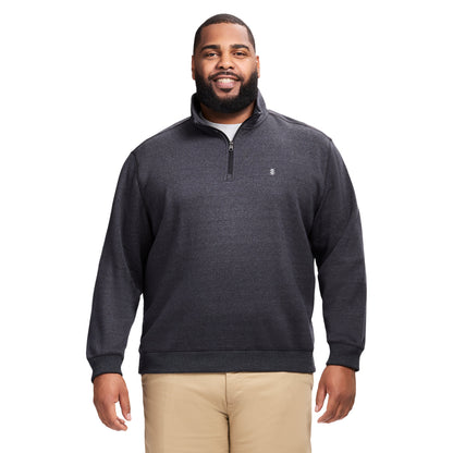 Izod Big & Tall Advantage Performance Quarter Zip Fleece - Black