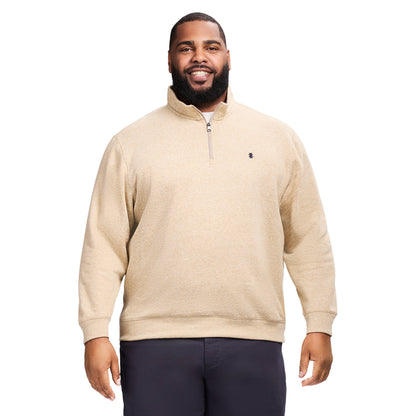 Izod Big & Tall Advantage Performance Quarter Zip Fleece - Camel Hthr