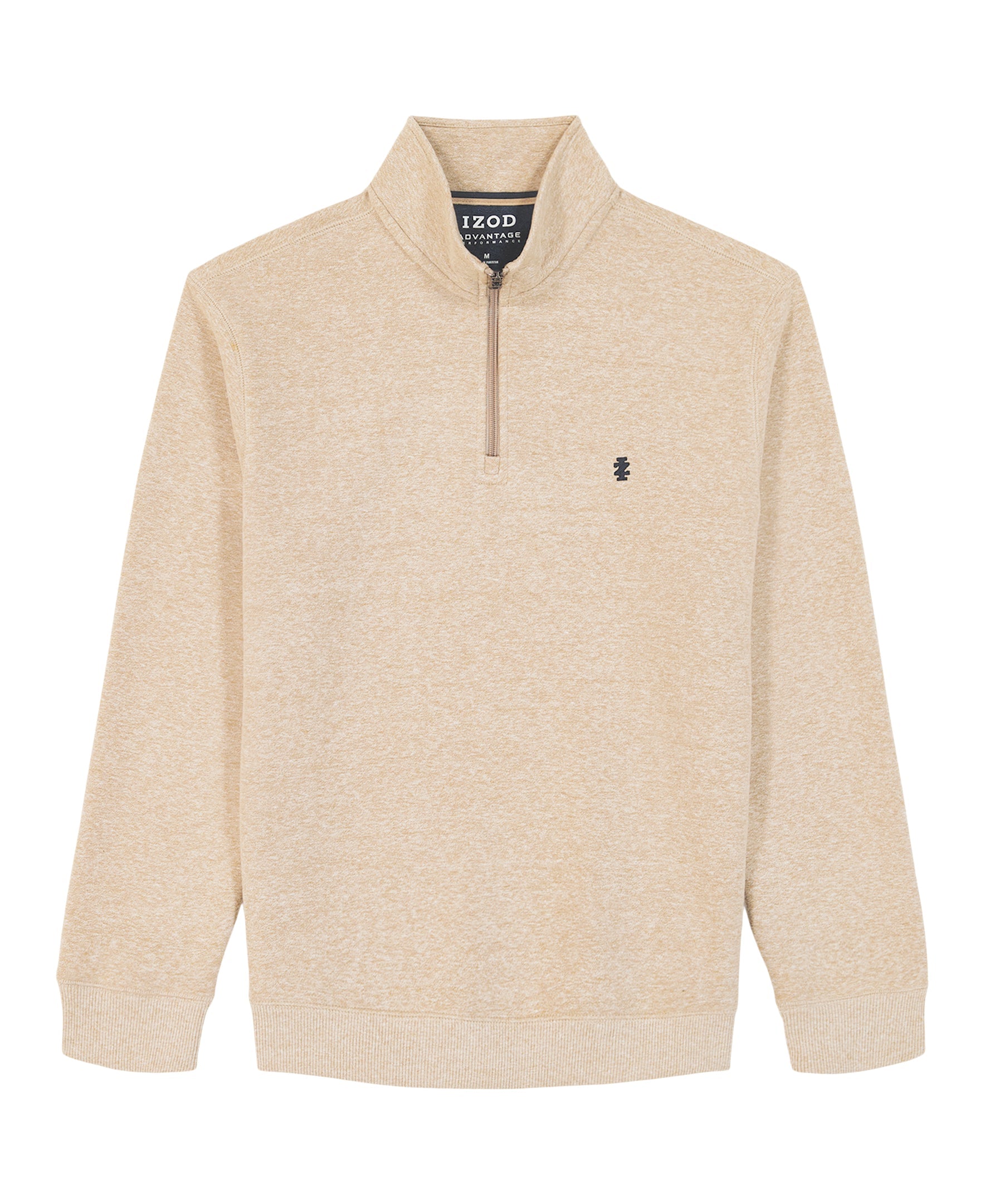 Izod Big & Tall Advantage Performance Quarter Zip Fleece - Camel Hthr