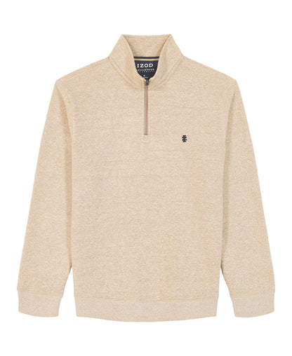 Izod Big & Tall Advantage Performance Quarter Zip Fleece - Camel Hthr