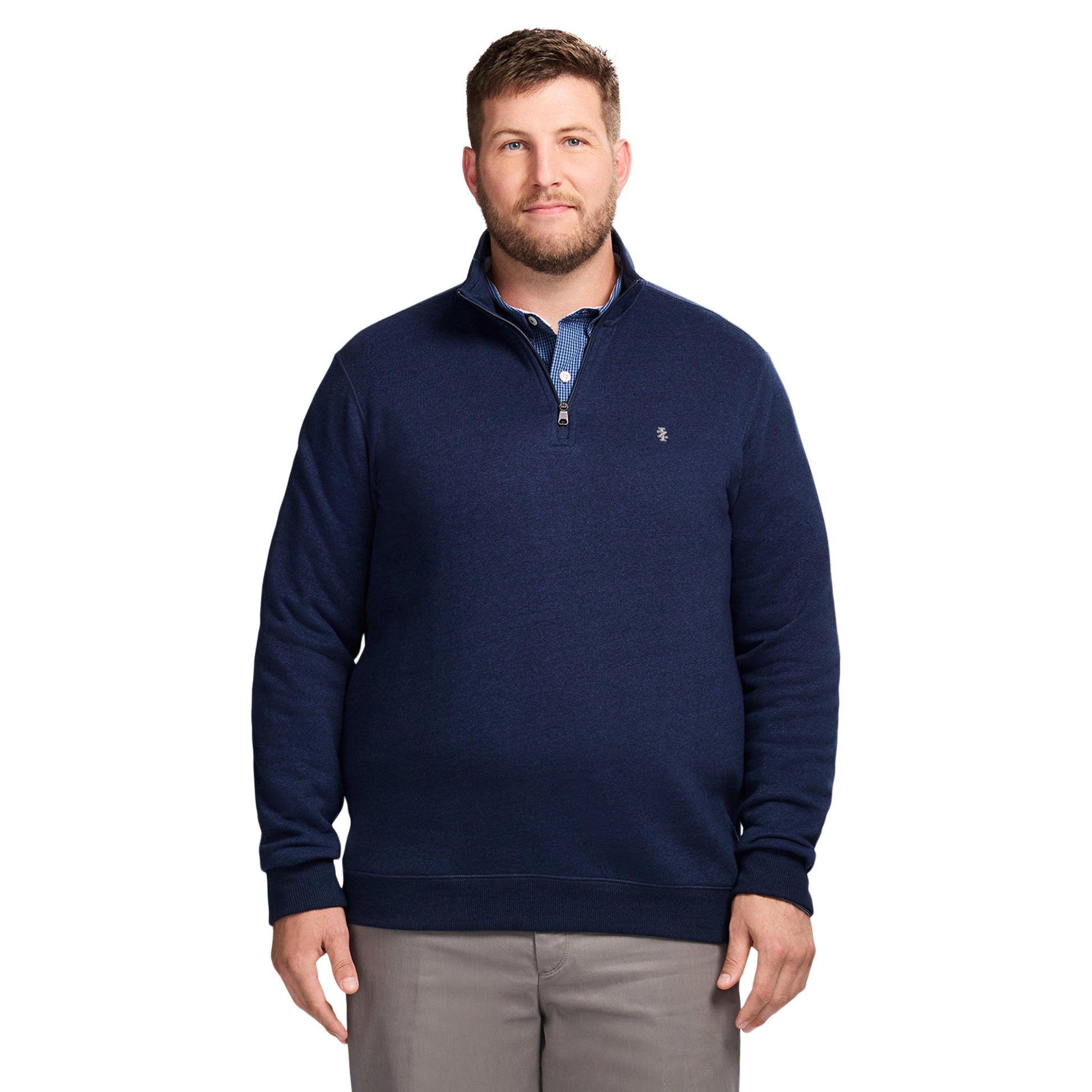 Izod Big & Tall Advantage Performance Quarter Zip Fleece - Navy Blazer