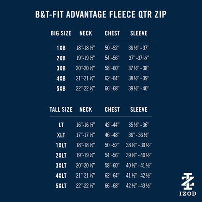 Izod Big & Tall Advantage Performance Quarter Zip Fleece - Velvet Maroon