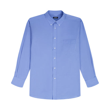 Izod BIG & TALL ALL-OVER STRETCH L/S PLAID BUTTON-DOWN DRESS SHIRT - BLUE B