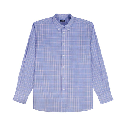 Izod BIG & TALL ALL-OVER STRETCH L/S PLAID BUTTON-DOWN DRESS SHIRT - ULTRAM