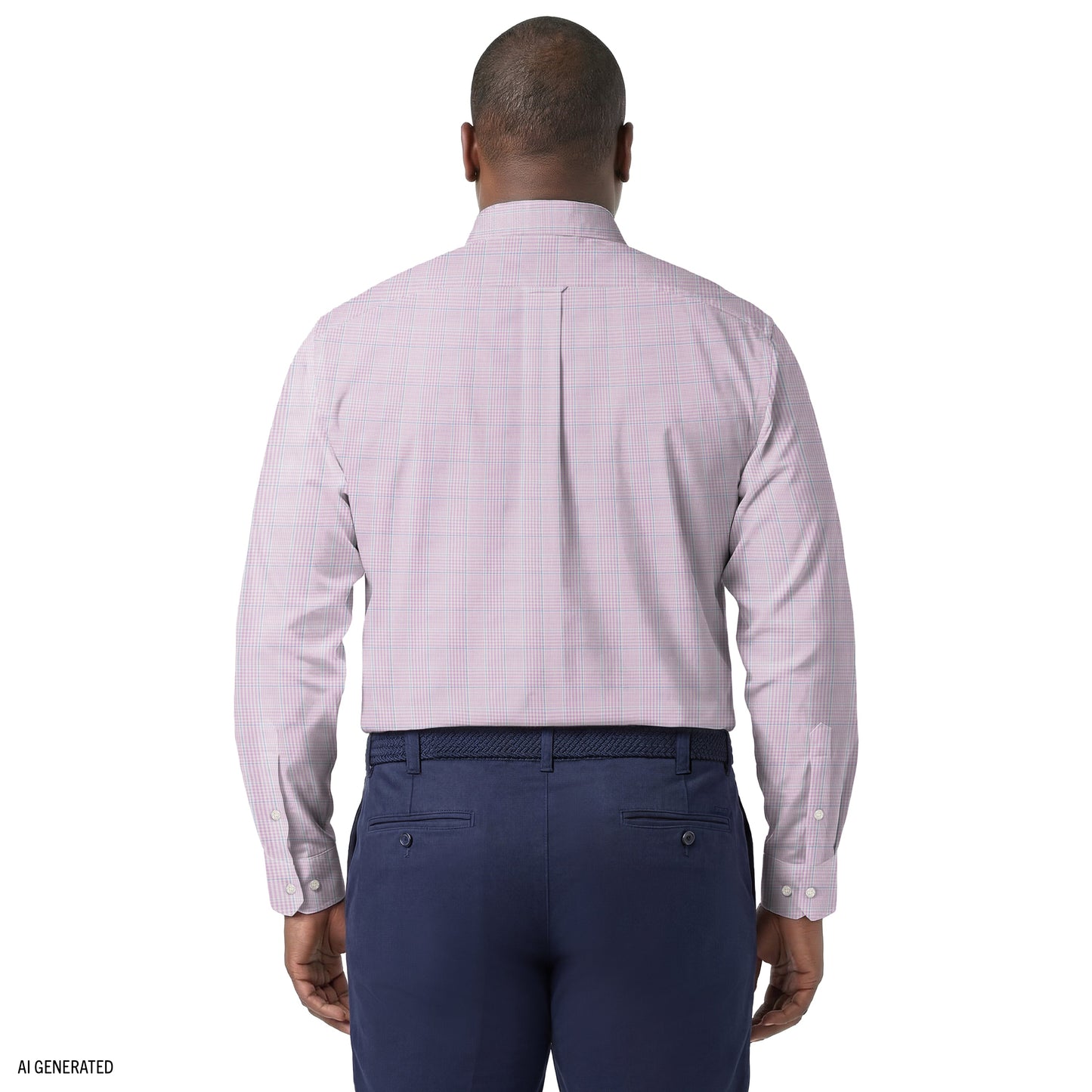 Izod BIG & TALL ALL-OVER STRETCH L/S PLAID BUTTON-DOWN DRESS SHIRT - SHEER