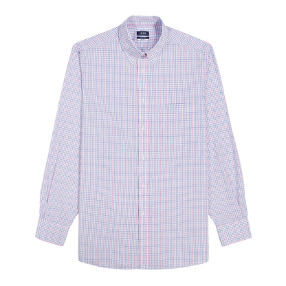 Izod BIG & TALL ALL-OVER STRETCH L/S PLAID BUTTON-DOWN DRESS SHIRT - CONE F