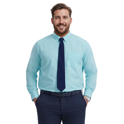 Izod BIG & TALL ALL-OVER STRETCH L/S BUTTON-DOWN DRESS SHIRT - LIMPET SHELL