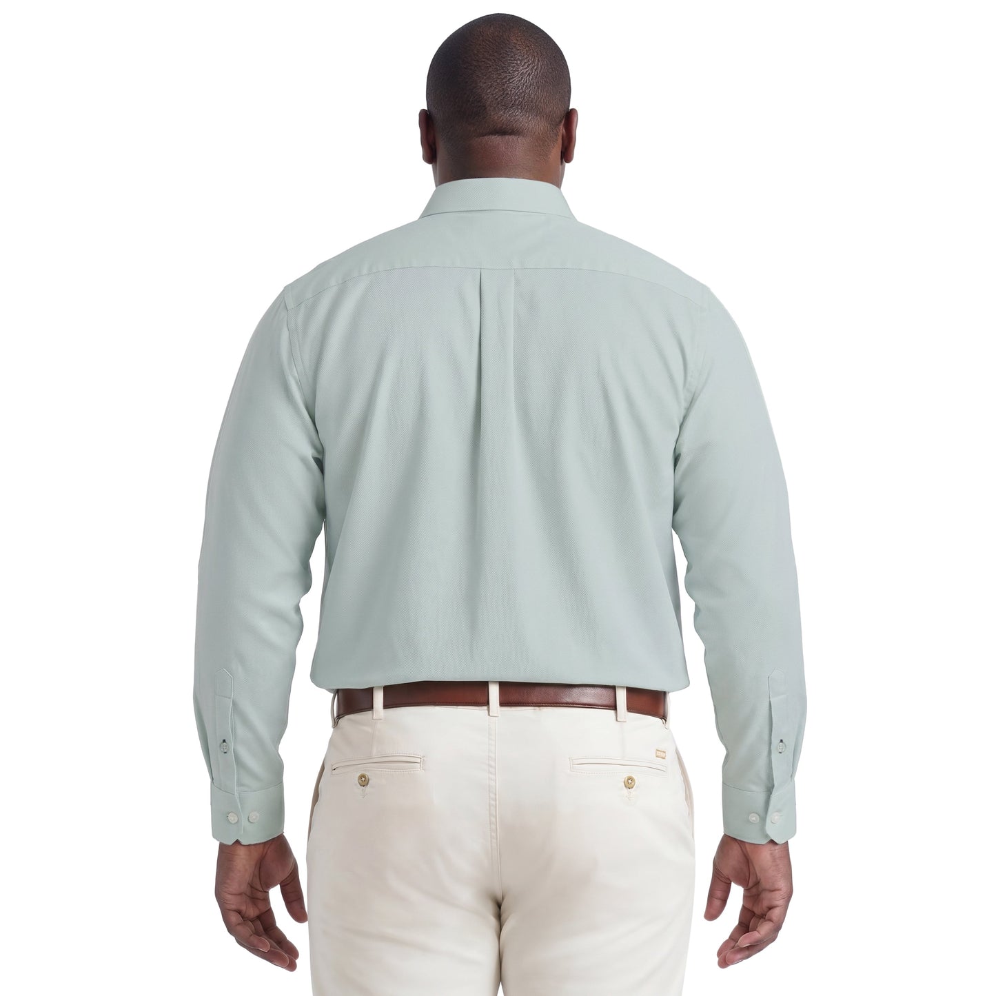 Izod BIG & TALL ROYAL TEXTURE L/S BUTTON-DOWN DRESS SHIRT - HARBOR GRAY