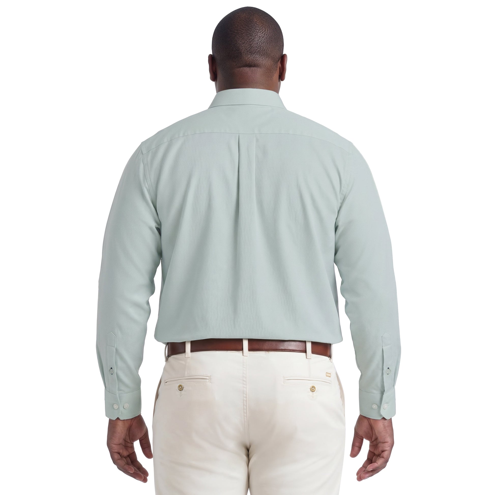Izod BIG & TALL ROYAL TEXTURE L/S BUTTON-DOWN DRESS SHIRT - HARBOR GRAY