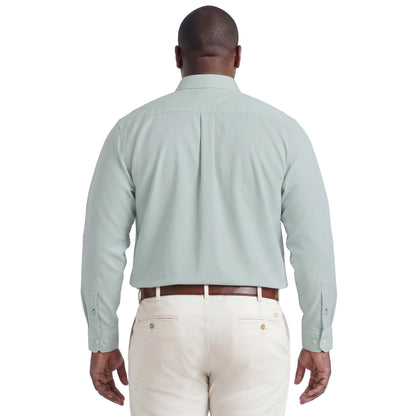 Izod BIG & TALL ROYAL TEXTURE L/S BUTTON-DOWN DRESS SHIRT - HARBOR GRAY