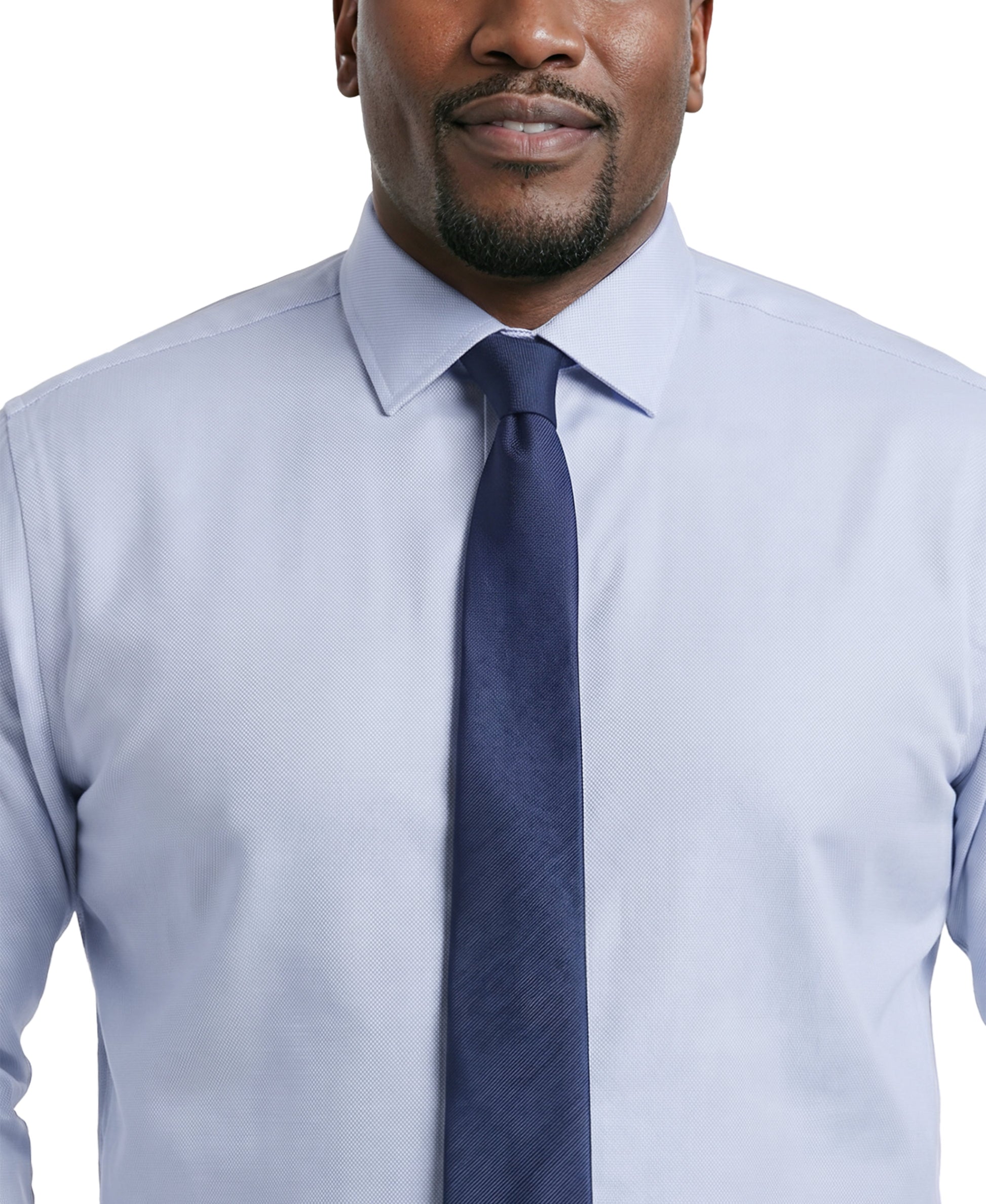 Izod BIG & TALL ROYAL TEXTURE L/S BUTTON-DOWN DRESS SHIRT - CHAMBRAY BLUE