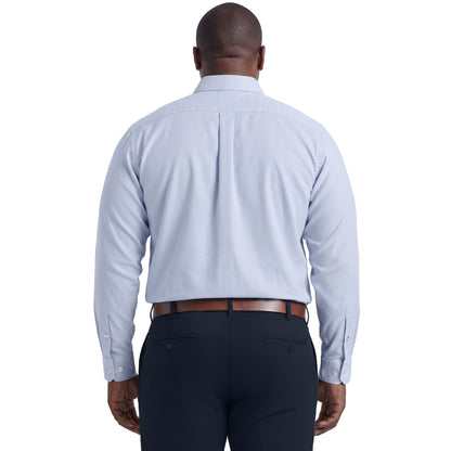 Izod BIG & TALL ROYAL TEXTURE L/S BUTTON-DOWN DRESS SHIRT - CHAMBRAY BLUE