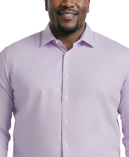 Izod BIG & TALL ROYAL TEXTURE L/S BUTTON-DOWN DRESS SHIRT - PASTEL LILAC