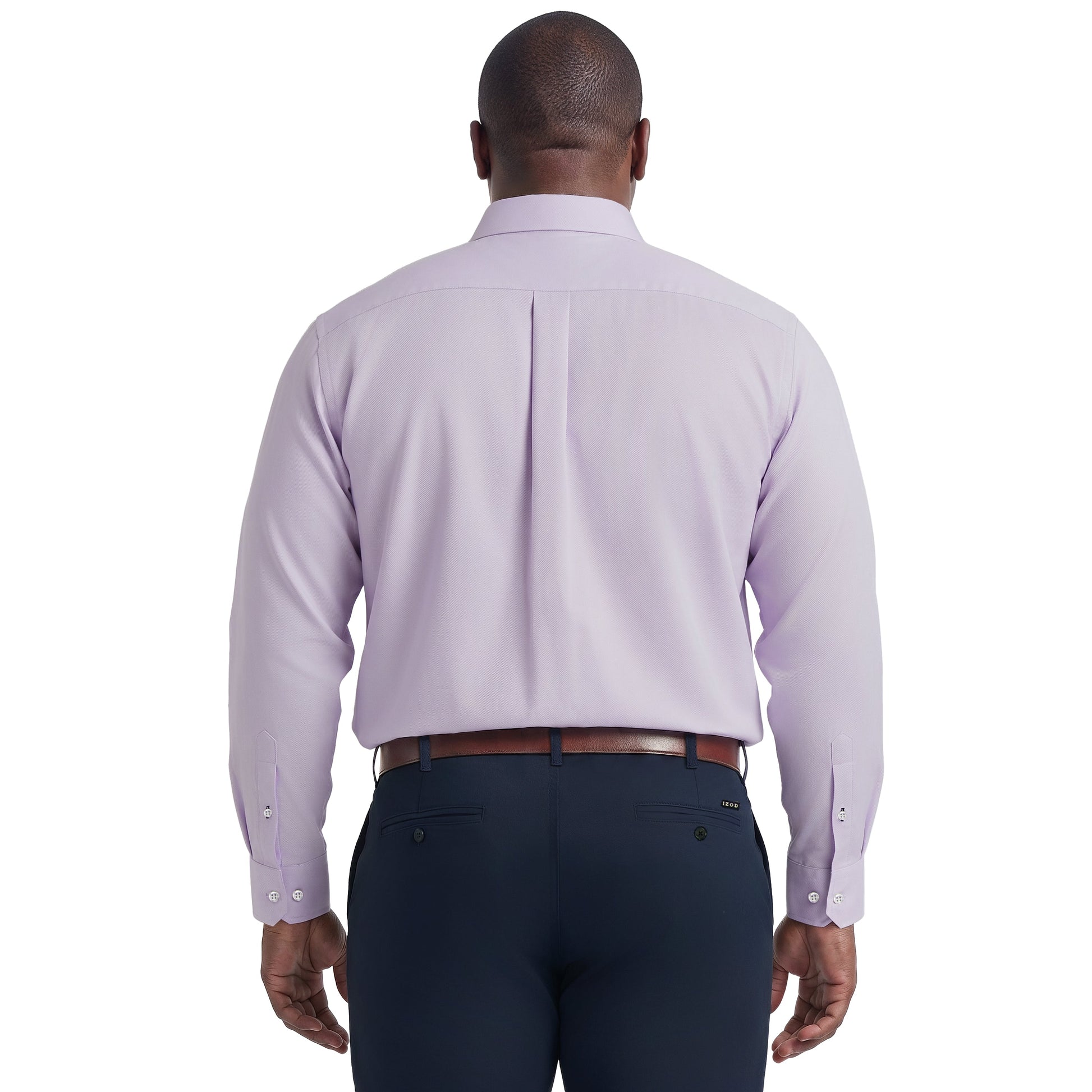 Izod BIG & TALL ROYAL TEXTURE L/S BUTTON-DOWN DRESS SHIRT - PASTEL LILAC
