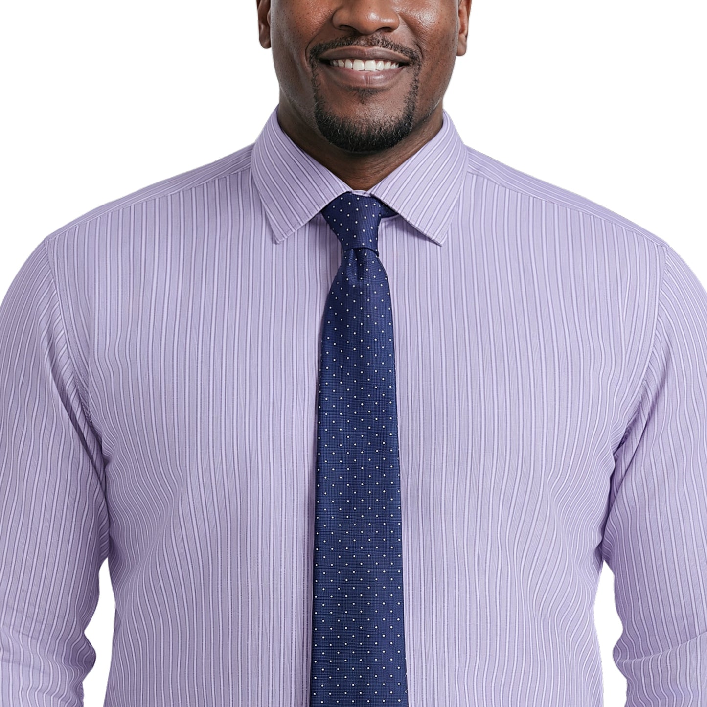 Izod BIG & TALL ROYAL TEXTURE L/S BUTTON-DOWN DRESS SHIRT - GRAPE MIST
