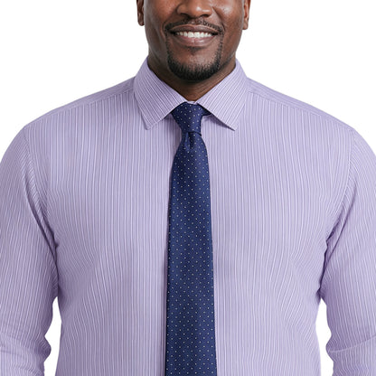 Izod BIG & TALL ROYAL TEXTURE L/S BUTTON-DOWN DRESS SHIRT - GRAPE MIST